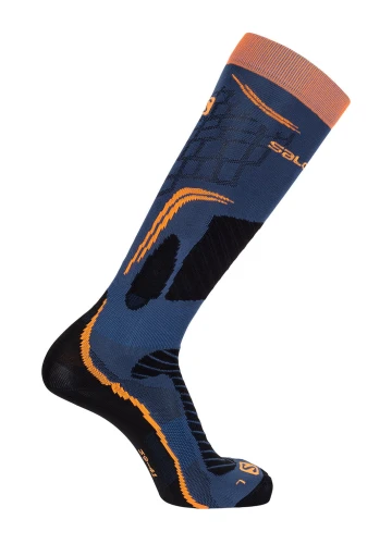 Skarpety narciarskie Salomon X-Pro New DX-SX Vintage Indygo/ Shocking Orange