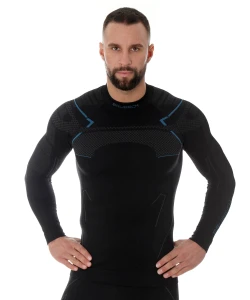 Bluza męska Brubeck THERMO Czarny / Niebieski