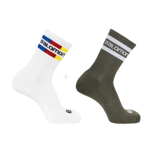 Skarpety Salomon 365 Crew 2 Pack White / Matrini Olive