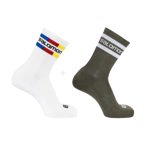 Skarpety Salomon 365 Crew 2 Pack White / Matrini Olive