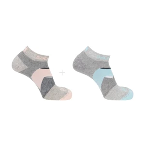 Skarpety Salomon Outline Prism Ankle 2pack Medium Grey / Pastel Turqoise