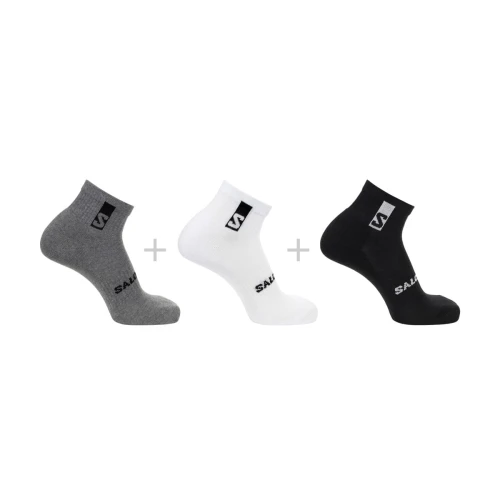 Skarpety Salomon Everyday Ankle  3-pack   White / Black /  Med Gray